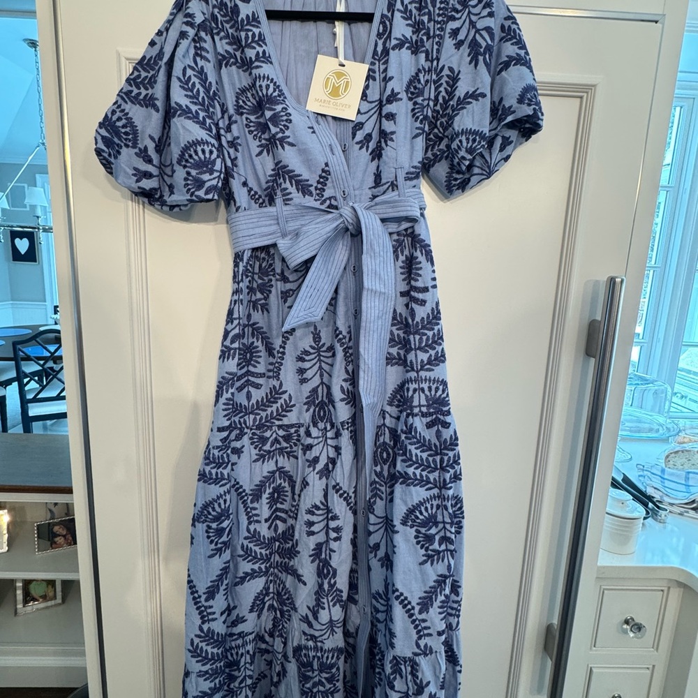 Marie Oliver Natty Embroidered Floral Shirtdress - Size 2 - NWT - Picture 3 of 8